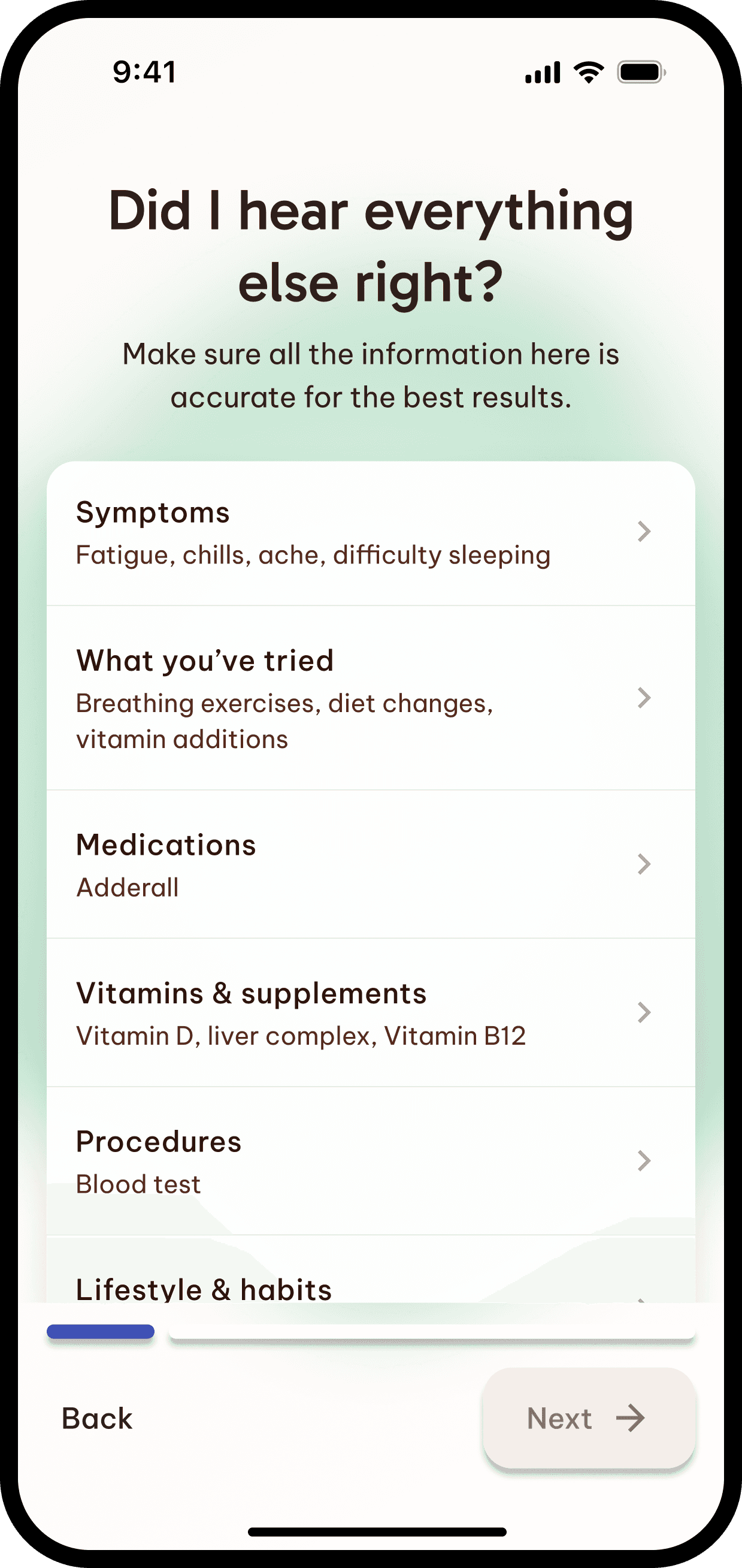 Auren app preview for step 2